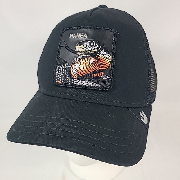 NEW Goorin Bros. MAMBA Snake Trucker Hat the Farm Mesh OSFA Black - Picture 1 of 8